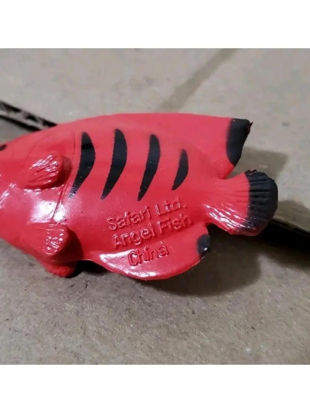 Safari Ltd. Miniature Red Angelfish Figurine - Black Stripes - Ocean Wildlife